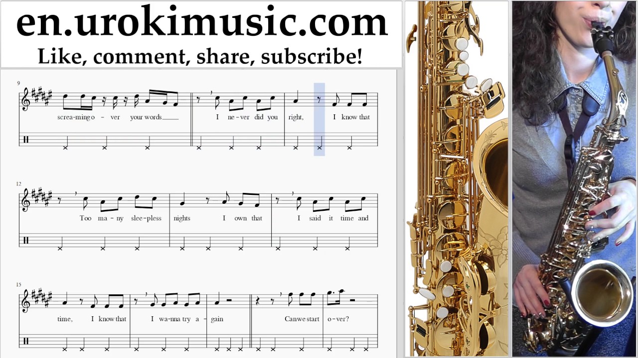 Saxophone lessons (Tenor) Imagine Dragons - Start Over Sheet Music Tutorial Part#2 um-i352