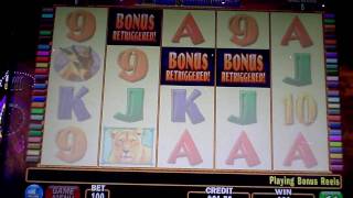 Red Lions Bonus Win with 2 Retriggers Penny Slot at Sands