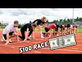 100 Meter Dash vs. Subscribers, Winner Gets $100 Cash!!