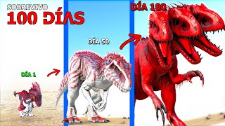 SOBREVIVO como INDOMINUS REX 100 DÍAS EN ARK y Evoluciono en dinosaurio hibrido abominación!