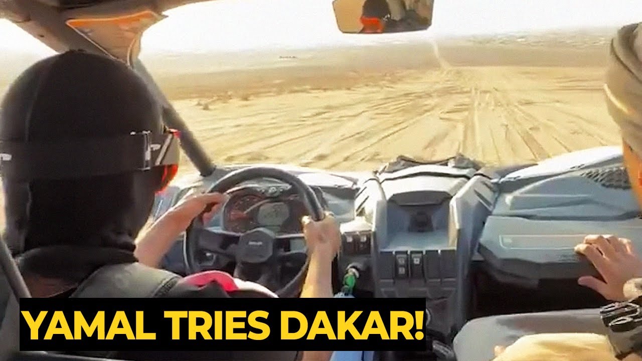 Ламин Ямал испытывает болид раллийного автомобиля «Дакар» в Дубае | Новости «Барселоны» сегодня