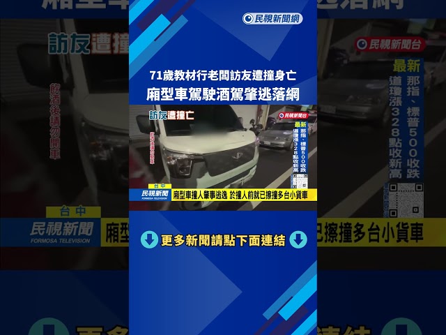 71歲教材行老闆訪友遭撞身亡 廂型車酒駕肇逃落網－民視新聞