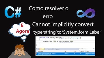 Cannot implicitly to ‘Convert type ‘string’ system Windows Forms Label’ (em português.)