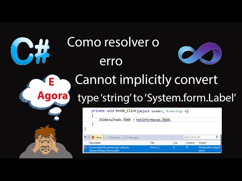 Cannot implicitly to ‘Convert type ‘string’ system Windows Forms Label’ (em português.)