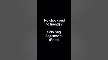Motorcycle Sag - Solo (DIY) Preload Adjustment - Rear (no chock, no friends)