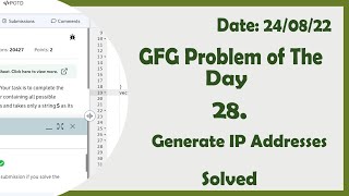 Generate IP Addresses || GFG Daily Problem