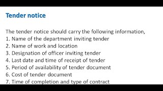 What is tender notice | CEM