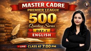 Master cadre premier league | English| 500 question series | by Priyanka Mam | Day-7| Bansal Academy