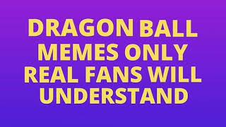 DRAGON BALL MEMES ONLY A TRUE FAN CAN RELATE