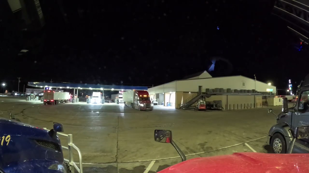 Truck stop Timelapse in Oakley Ks 3-19-25 just after blizzard Interstate in background still closed