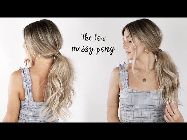 HOW TO: Voluminous Messy Ponytail & Braid Detailing | Long medium hair -  YouTube