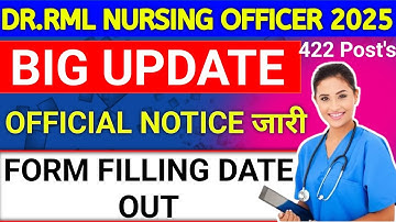 RML NURSING OFFICER UPDATE 2025  RML NURSING OFFICER VACANCY 2025, RML NURSING OFFICER WAITING LIST