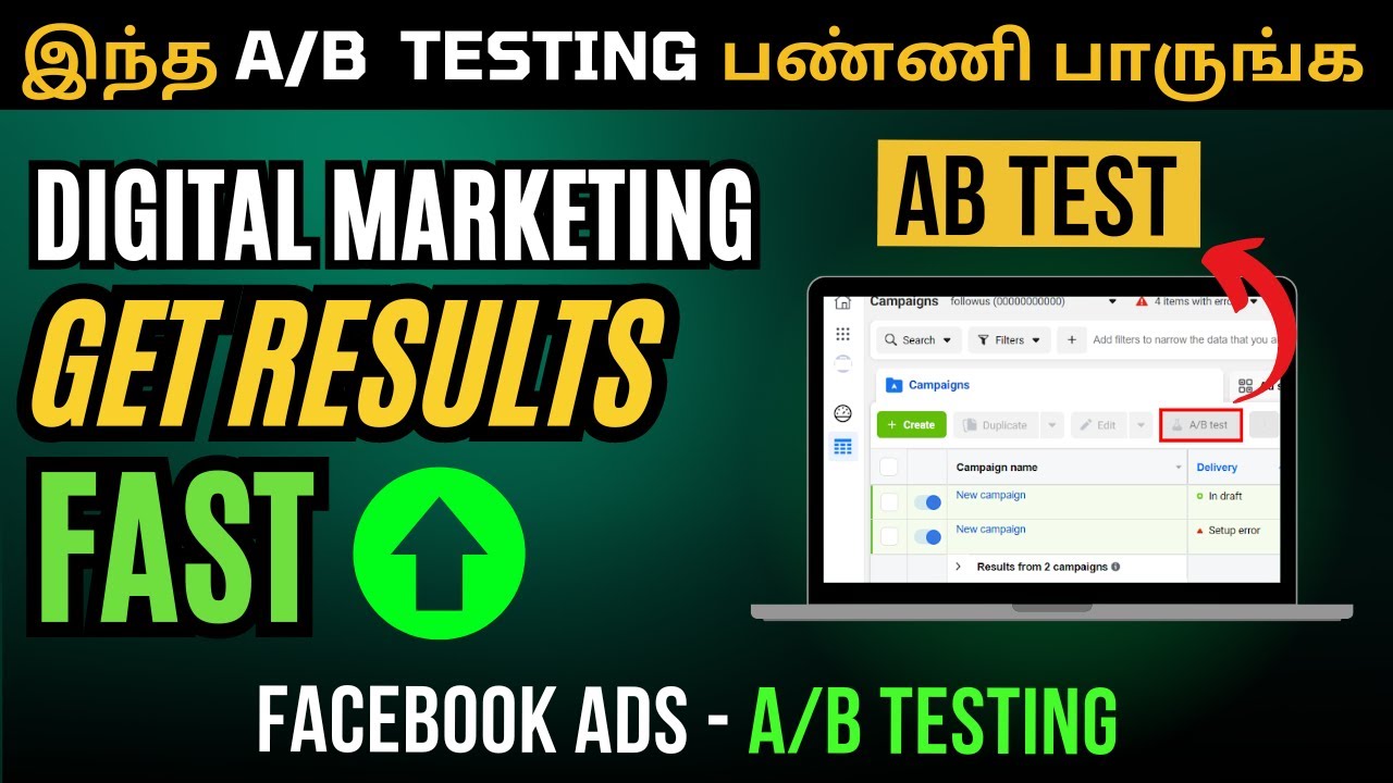 How To A/B Test your Facebook Ads | Facebook Ads for beginners | Digital Marketing in Tamil | FB Ads