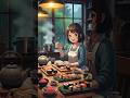 Sushi Making on a Rainy Morning 🌧️🍣 | Relaxing Anime Looking #viral #shorts #shshi