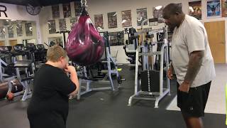 Riddick Bowe Teaches Overweight Kid Boxing Fundamentals At The Heavyweight Factory
