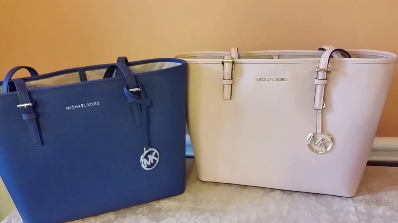 MICHAEL KORS - on SALE with 25% off - JET SET TRAVEL LARGE SAFFIANO LEATHER  TOTE - REVIEW/MODSHOTS 