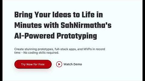 Build Your App Idea in MINUTES (Free!) - SahNirmatha No-Code Prototype Maker