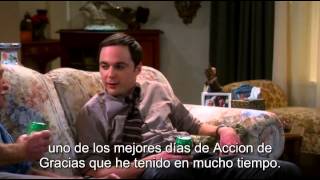 TBBT - The Big Bang Theory. 7x09 - The Thanksgiving Decoupling, "Sheldon drunk". Sub. Esp.