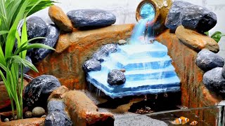 DIY Beautiful Fish Aquarium with Water Fountain | Homemade Best Indoor Aquarium with Water Fountain