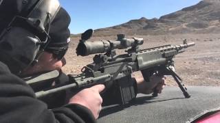 Springfield Armory M1A EBR shooting rapid fire slow motion