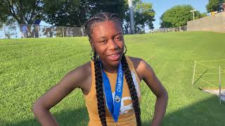 Long Beach Wilson&#39;s Aujane Luckey wins girls 400 meters @ 2023 CIF-State Track &amp; Field Championships