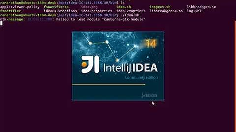 IntelliJ IDEA 14 Community Edition installation in Ubuntu 18.04 LTS