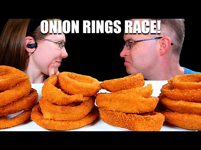 ASMR ONION RINGS RACE MUKBANG EATING SOUNDS