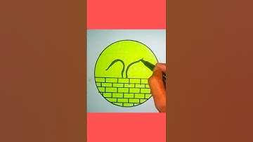 Circle scenery drawing /Beautiful nature drawing /#art video
