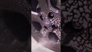 SATISFYING BLACK WHEEL CLEAN #asmr #filthy #cleaning #shorts