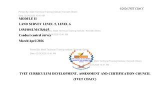 CDACC Control Survey Bowditch Method March/April 2026 Exams