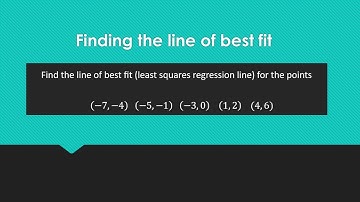 Finding the line of best fit (least squares regression line) of a set of points