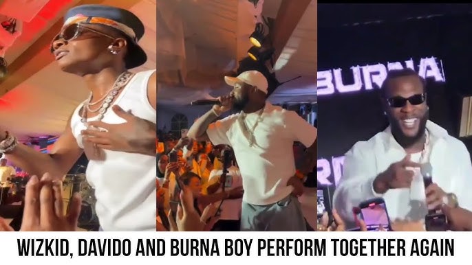 Davido, Wizkid and Burna boy Perform Together At Tony Elemulu All White Party At The Same Event - YouTube