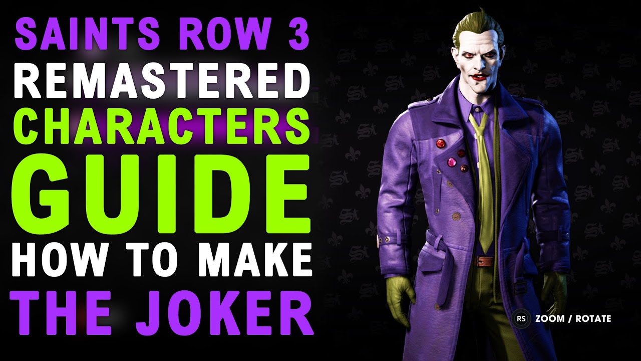 Saints Row The Third Remastered: How To Make The JOKER - Character Customisation Guide