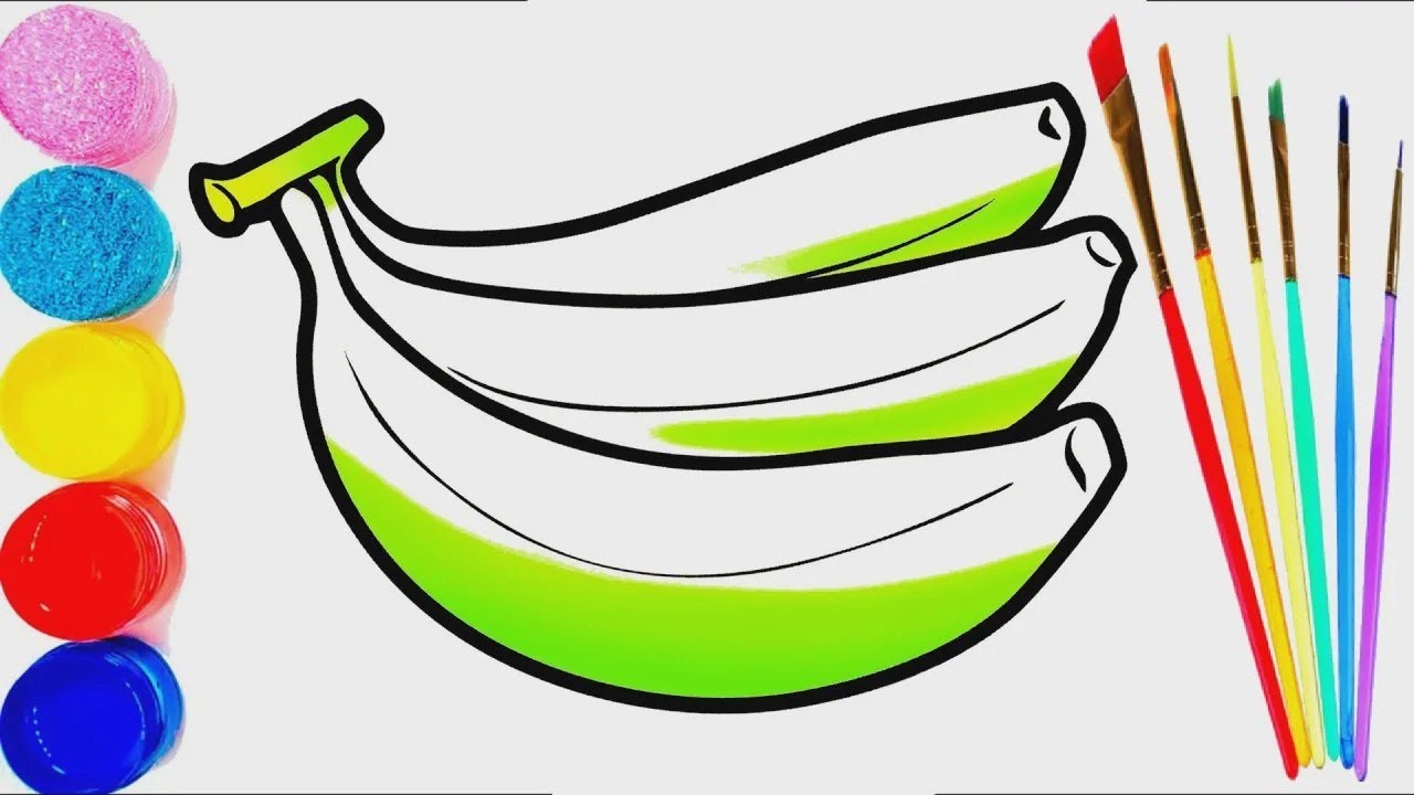 Bolalar uchun banan rasm chizish | How to draw a banana | Рисуем банан ...