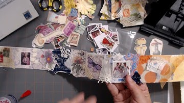 Part 2 Paper and fabric snippet roll for embellishing junk journals