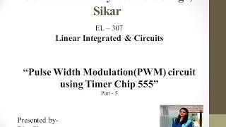 PWM CIRCUIT USING 555 TIMER IC EL307 by RITU SHARMAGPC SIKAR