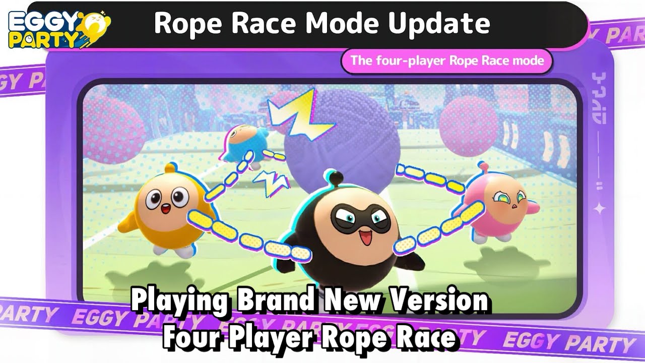 4 Player Rope Game Playing Brand New Version Four Player Rope Race - Eggy Party - YouTube