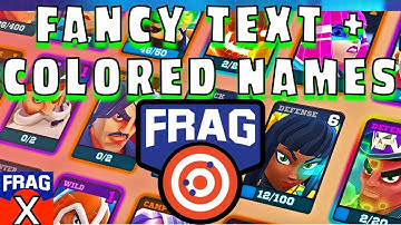 Frag Pro Shooter: Fancy Text + Colored Text Names (Hex Color Codes)