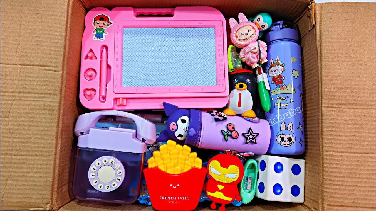 Unboxing Modern Fancy Stationery 📚, Sketch Board, Pen, Table lamp, Water Bottle, Sharpener, Geometry