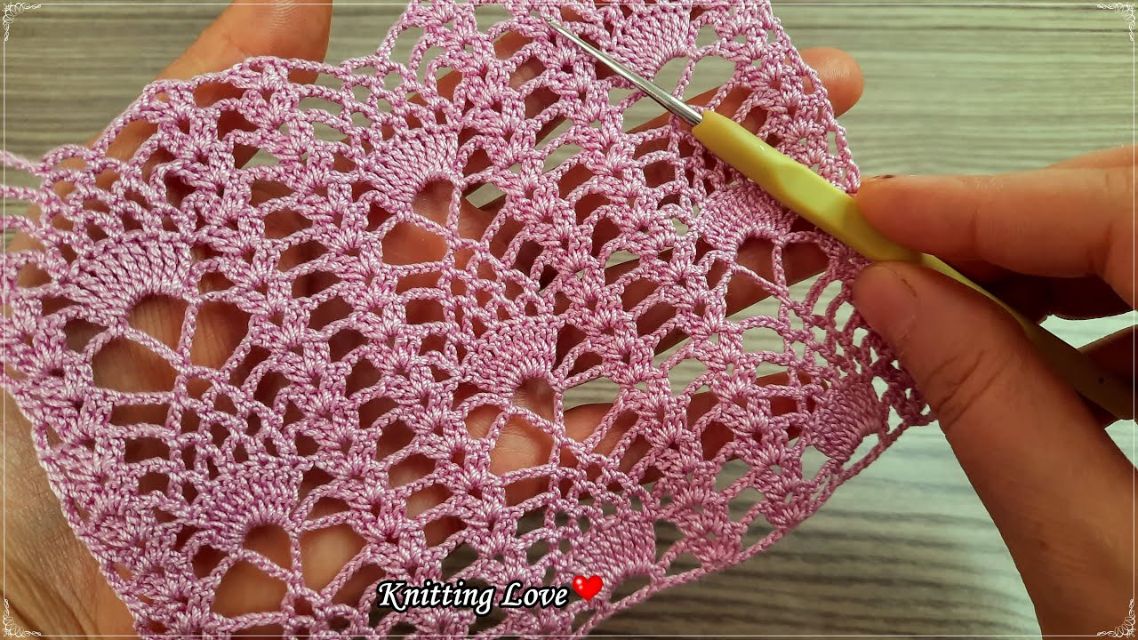 FANTASTIC Easy Beautiful Floral Pattern Crochet Etol Shawl Table Cover knitting Tığ işi örgü model