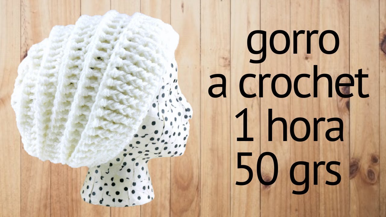 como tejer a crochet gorro  copo de nieve solo 1 hora