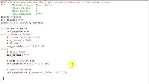 python program to  Calculate income tax for the given income