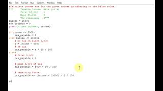 python program to  Calculate income tax for the given income