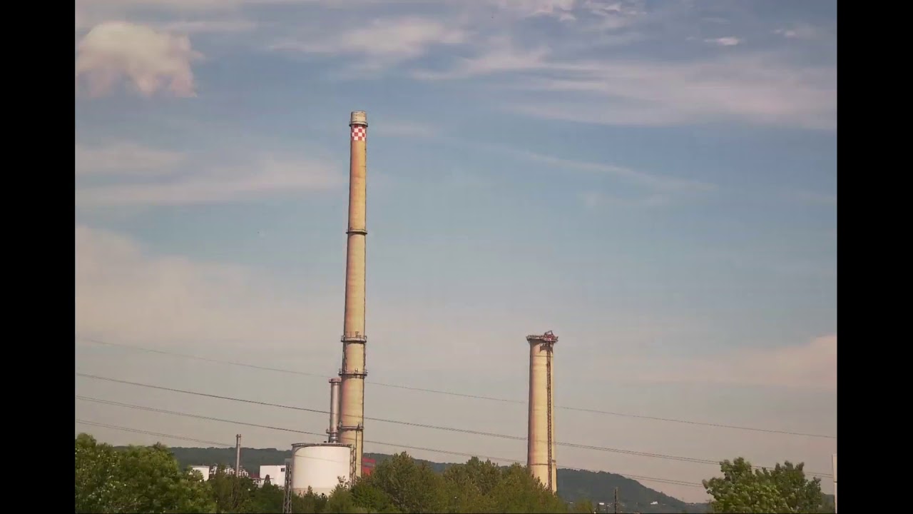 Снос трубы ТЭЦ в Германии - YouTube