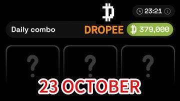 23 OCTOBER DROPEE DAILY COMBO TODAY||DROPEE COMBO CARDS TODAY||SJG EARNINGS||