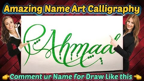 Ahmad Name Signature Calligraphy Status | How to Draw, Cursive Calligraphy with Cut Marker