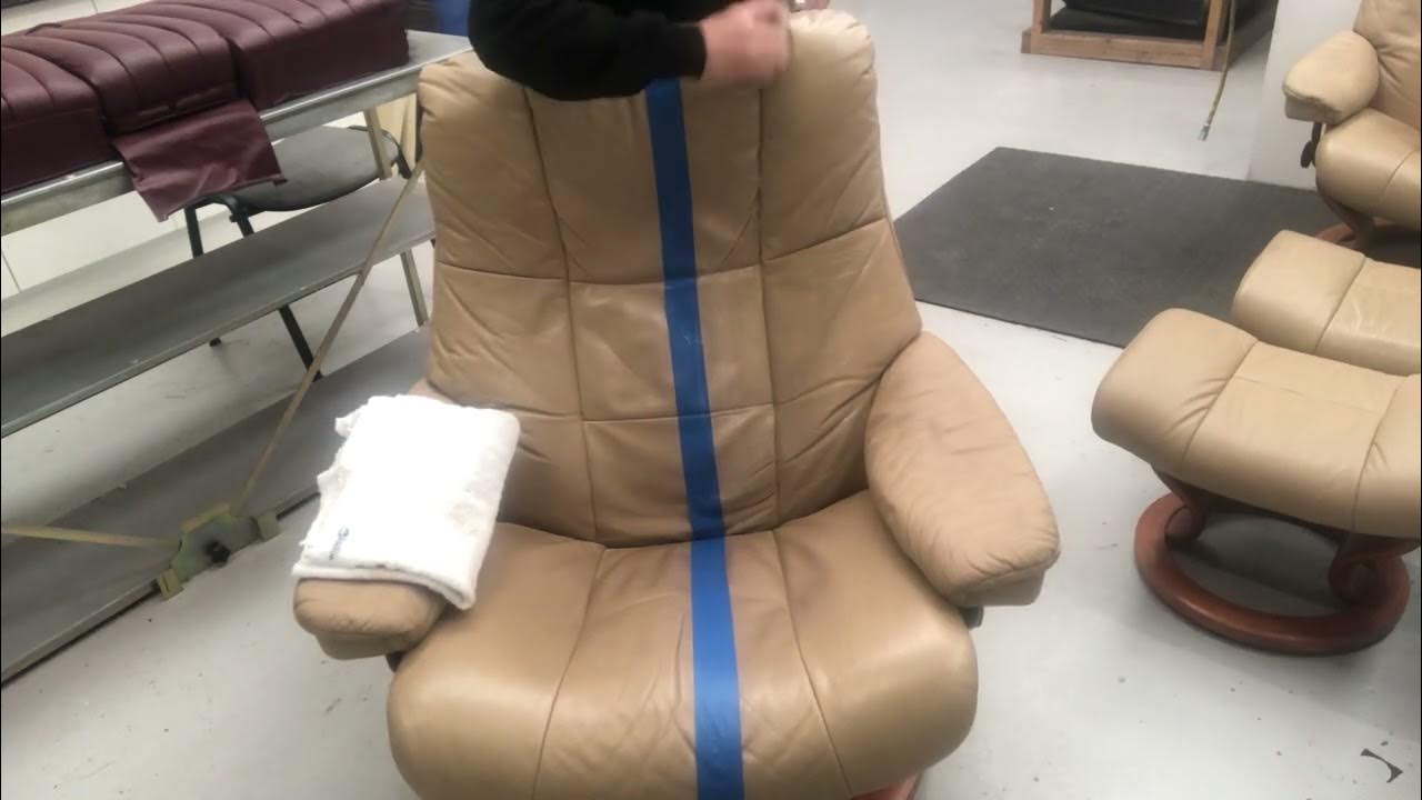 Cleaning a tan coloured Ekornes Stressless chair Leather Repair