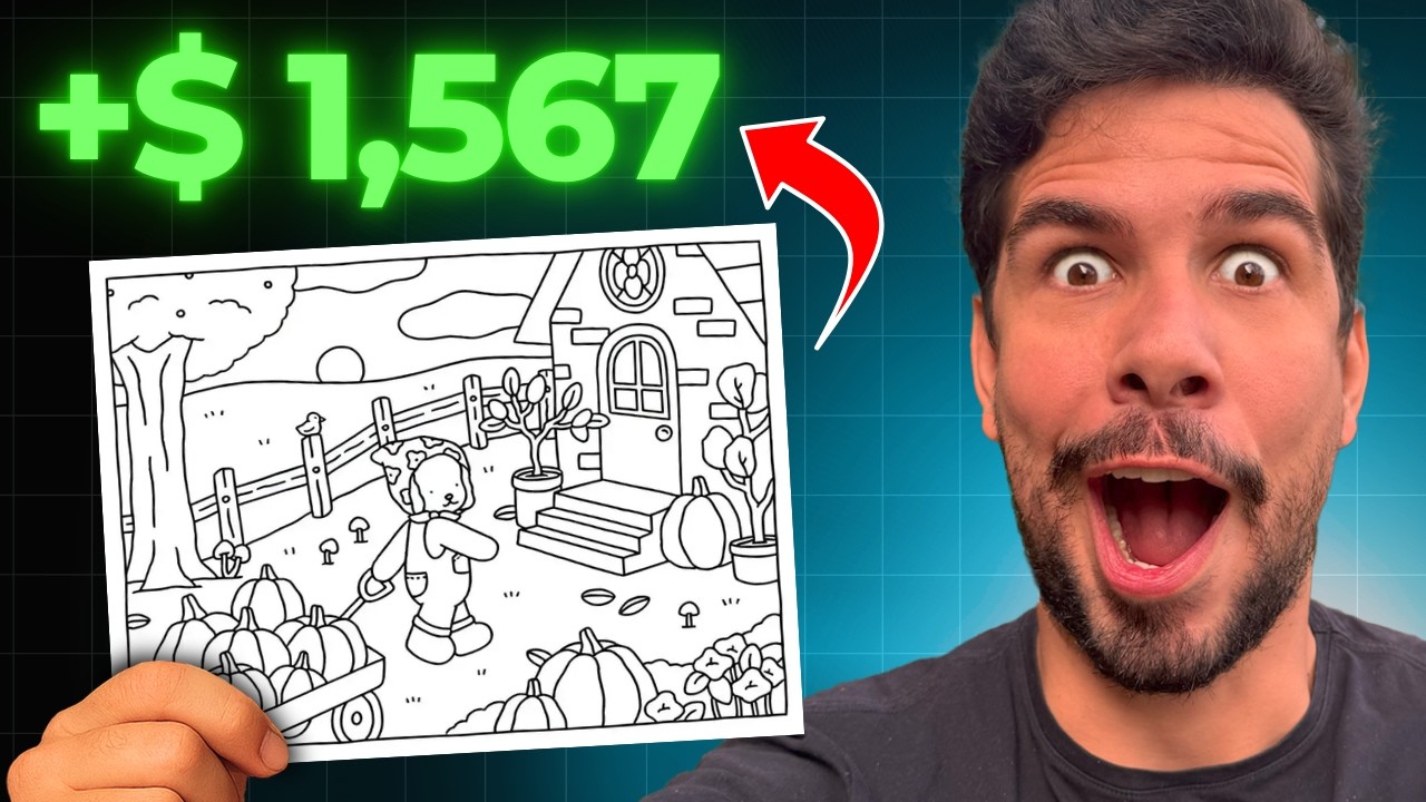 Como Ganhar em DÓLARES com Livro de Colorir para ADULTOS com IA (Passo a Passo Dinheiro online)