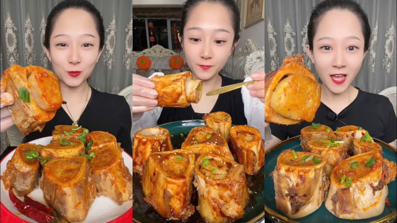 Asmr mukbang eating bone marrow - full 2 hours long - alice food #474