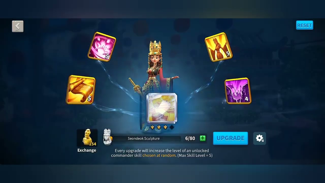 Max skills Seondeok as f2p | Rise of Kingdoms